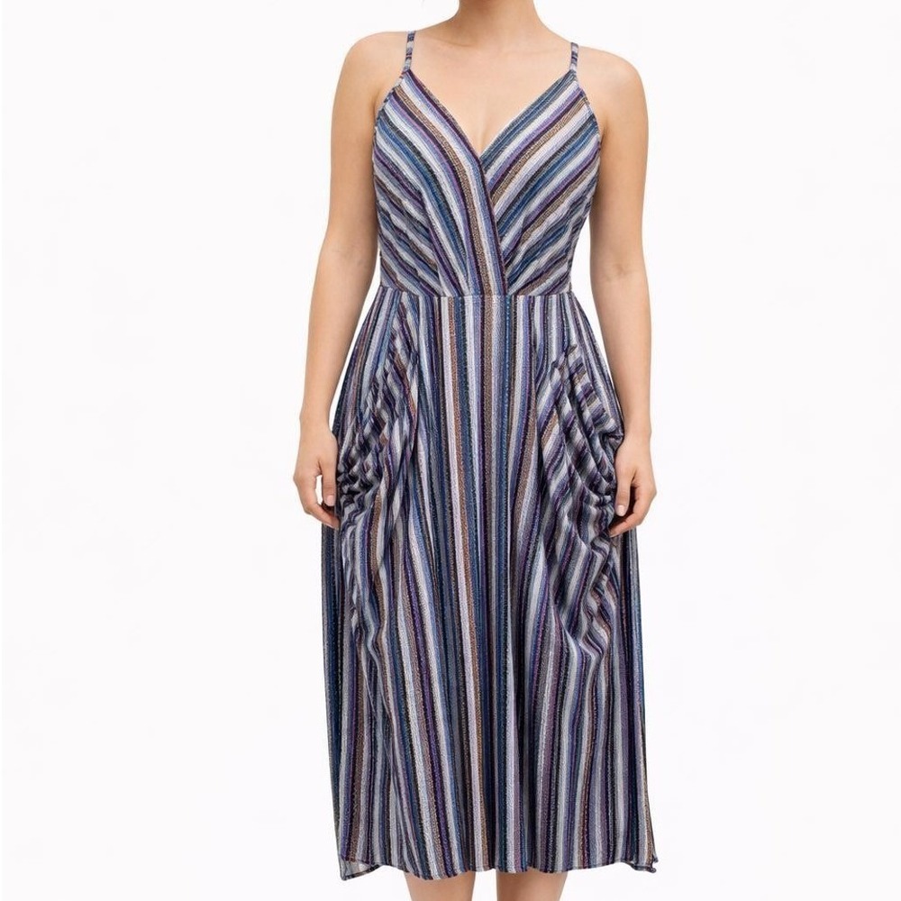 BCBGeneration Multicolor Striped Midi Dress‎